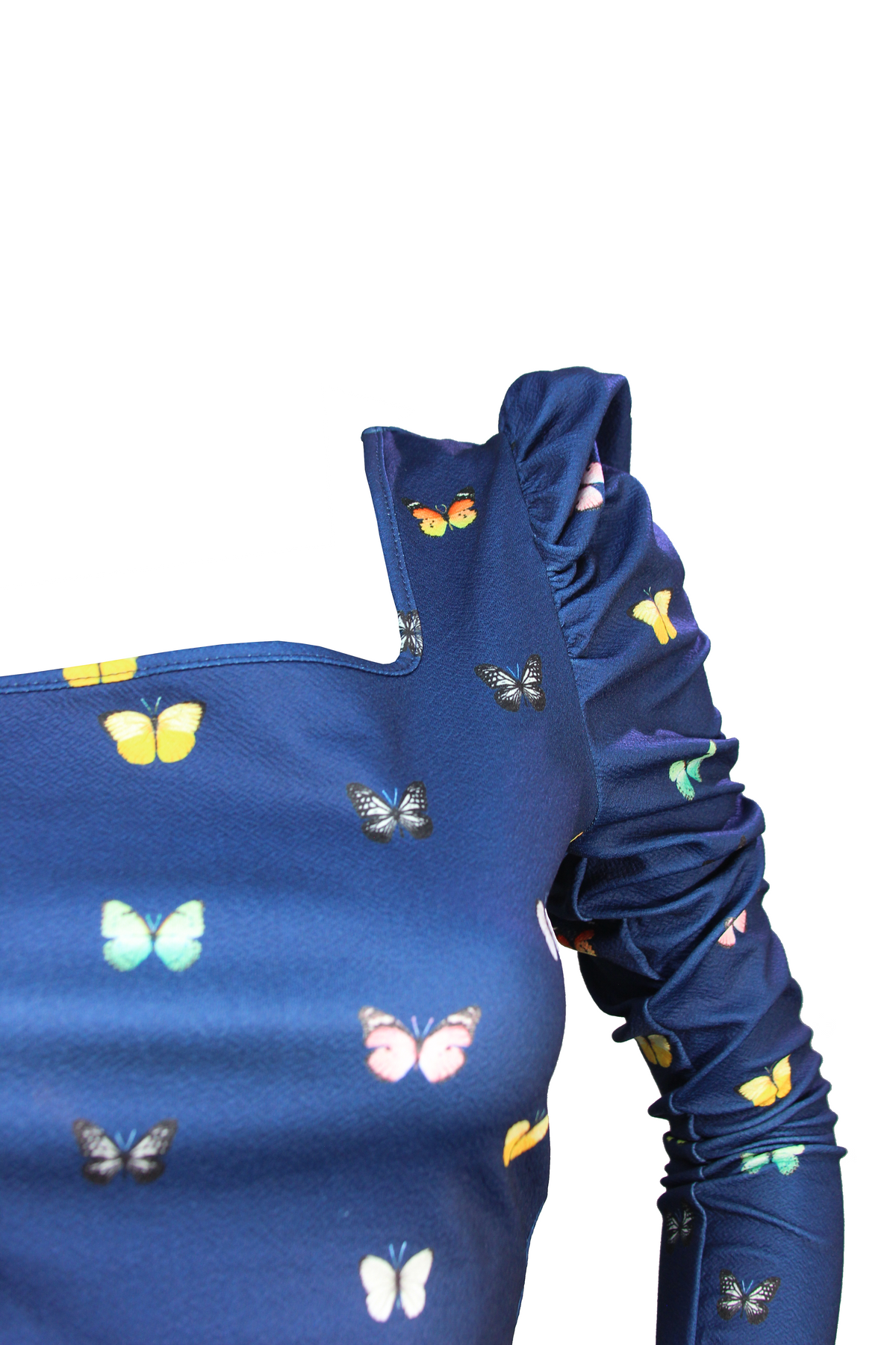 Blusa mujer manga farol estampado de mariposas