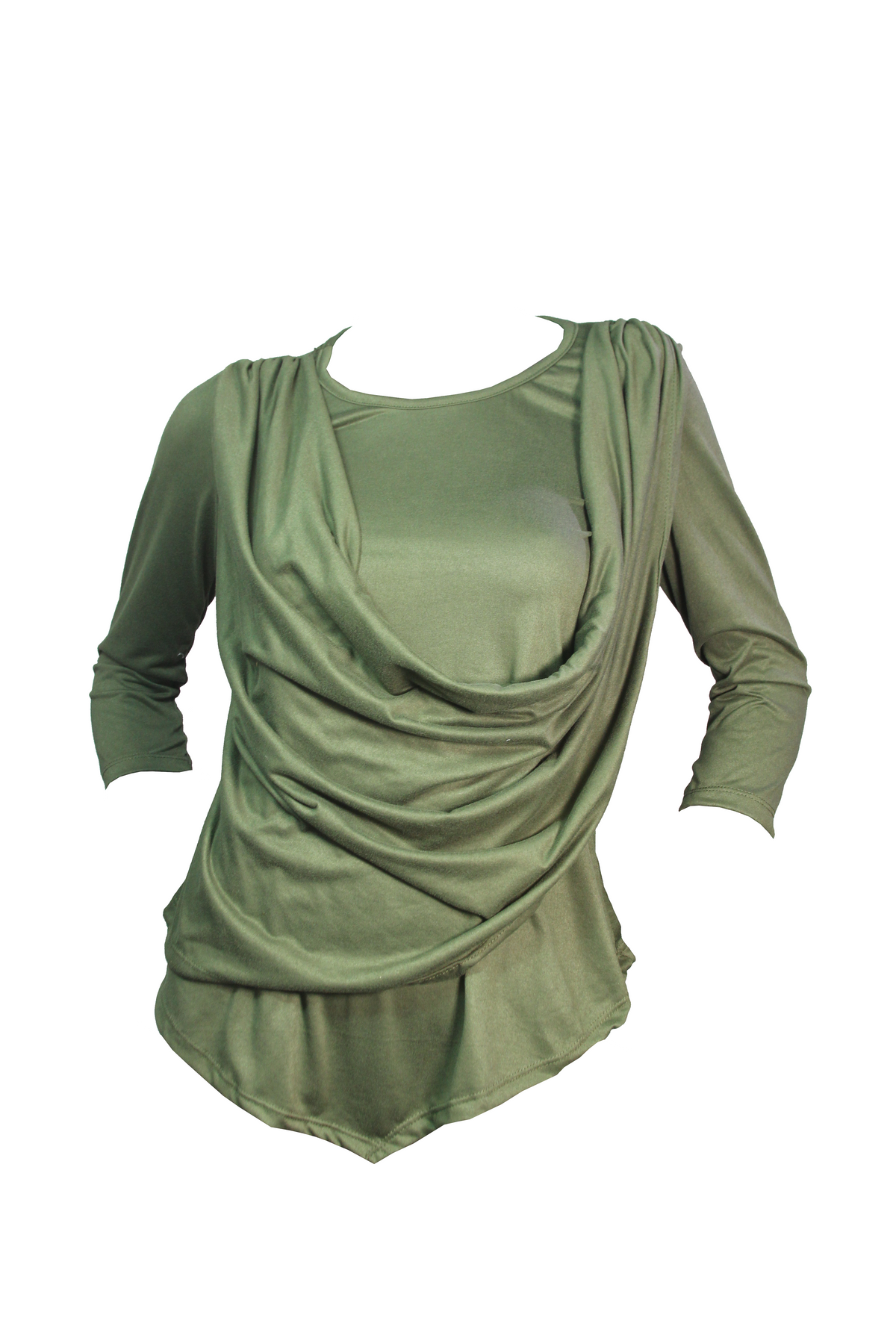 Blusa cruzada de cuello V con mangas 3/4